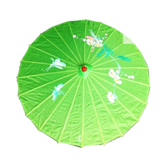 PARASOL UMBRELLA Chinese Japanese Bamboo Flower Pattern Fabric 80cm Diameter - Light Green