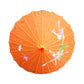 PARASOL UMBRELLA Chinese Japanese Bamboo Flower Pattern Fabric 80cm Diameter - Orange