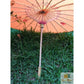 PARASOL UMBRELLA Chinese Japanese Bamboo Flower Pattern Fabric 80cm Diameter - Orange