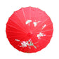 PARASOL UMBRELLA Chinese Japanese Bamboo Flower Pattern Fabric 80cm Diameter - Red