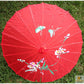 PARASOL UMBRELLA Chinese Japanese Bamboo Flower Pattern Fabric 80cm Diameter - Red