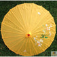 PARASOL UMBRELLA Chinese Japanese Bamboo Flower Pattern Fabric 80cm Diameter - Yellow