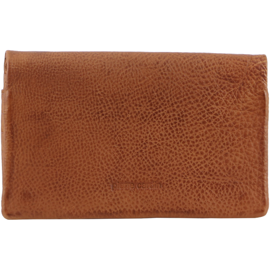 Pierre Cardin Ladies Womens Genuine Leather Bi-Fold RFID Purse Wallet - Cognac