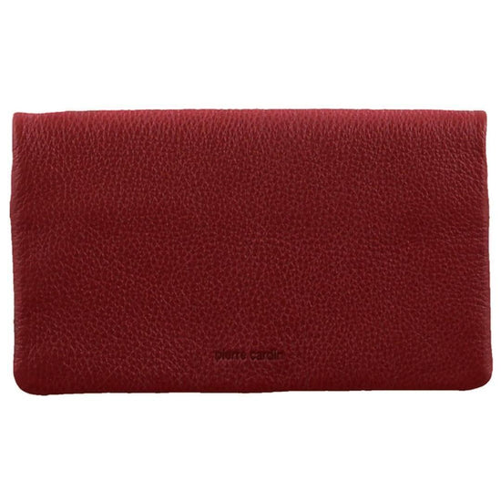 Pierre Cardin Ladies Womens Genuine Leather Bi-Fold RFID Purse Wallet - Red