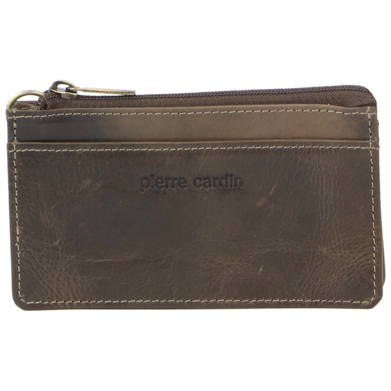 Pierre Cardin Womens Soft Italian Leather Coin Purse Holder Wallet - Mushroom