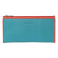 PIERRE CARDIN ITALIAN GENUINE LEATHER LADIES WALLET- TURQUOISE/ORANGE