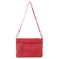 Pierre Cardin Womens Woven Leather Flap Cross-Body Bag/Clutch - Red