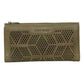 Pierre Cardin Perforated Leather Ladies Handy Travel Wallet - Olive