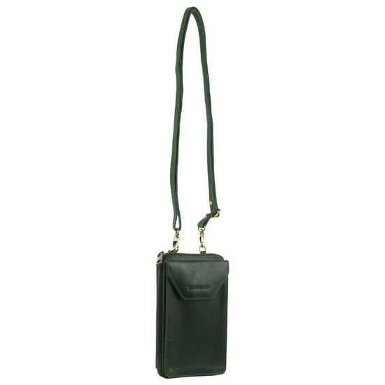 Pierre Cardin Ladies Leather Cross Body Bag/Wallet Bag/Clutch Wallet - Emerald