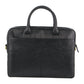 Pierre Cardin Leather Multi-Handle Computer Laptop Bag - Black