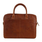 Pierre Cardin Leather Multi-Handle Computer Laptop Bag - Tan