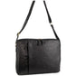 Pierre Cardin Crumpled Leather Computer Laptop Bag - Black