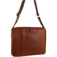 Pierre Cardin Crumpled Leather Computer Laptop Bag - Tan