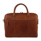 Pierre Cardin Leather Multi-Compartment Business Laptop Bag - Tan