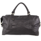 Pierre Cardin Mens Leather Business Overnight Bag Luggage Duffle Weekend Travel - Black