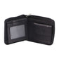 Pierre Cardin Zip Around Mens Leather Wallet with Chain in Black