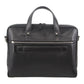 Pierre Cardin Mens Pebbled Leather Computer Laptop Bag Travel Overnight - Black