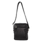 Pierre Cardin Pebbled Leather Organizer Bag Cross Body - Black/Navy