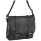 Pierre Cardin Pebbled Leather Computer Laptop Bag Overnight Satchel - Black