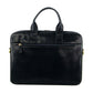 Pierre Cardin Mens Italian Leather Computer Bag - Black