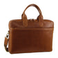 Pierre Cardin Mens Italian Leather Computer Laptop Bag Travel - Tan