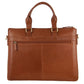 Pierre Cardin Mens Leather Briefcase Business Bag Shoulder 15" Laptop Tote - Tan