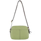Pierre Cardin Leather Cross Body Bag Dual Zip Strap Shoulder Clutch in Jade