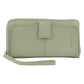 Pierre Cardin Womens Leather Zip Around Wallet w/ Wristlet in Jade Green