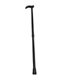 Metal WALKING STICK Travel Extendable Pole Compact Adjustable Lightweight - Black