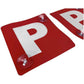 2x RED P PLATES Stay-Put Suction Disks Probationary Car Window Signs NSW