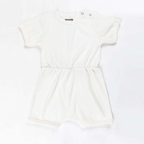 Ponchik Babies + Kids - Ribbed Cotton Romper - Daisy - 0-3 months