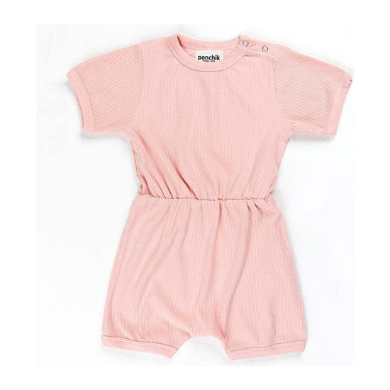 Ponchik Babies + Kids - Ribbed Cotton Romper - Lemonade - 0-3 months