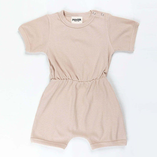 Ponchik Babies + Kids - Ribbed Cotton Romper - Sugar Cookie - 12-18 months