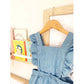 Ponchik Babies + Kids Ruffle Back Romper - Capri Blue - 3 years