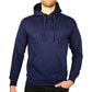 Adult Mens 100% Cotton Fleece Hoodie Jumper Pullover Sweater Warm Sweatshirt - Navy - L