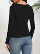 Womens Thermal Cotton Long Sleeve Spencer Tops Long Sleeve Underwear in Black - 14-16