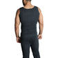 Mens THERMAL Merino Wool Blend Singlet Top Sleeveless Warm Underwear - Black - S