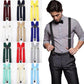 Mens Suspenders Braces Adjustable Strong Clip On Elastic Formal Wedding Slim - Dark Green