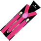 Mens Suspenders Braces Adjustable Strong Clip On Elastic Formal Wedding Slim - Magenta