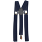 Mens Suspenders Braces Adjustable Strong Clip On Elastic Formal Wedding Slim - Navy Blue