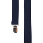 Mens Suspenders Braces Adjustable Strong Clip On Elastic Formal Wedding Slim - Navy Blue