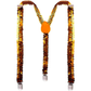 Mens Suspenders Braces Adjustable Strong Clip On Elastic Formal Wedding Slim - Orange (Sequin)