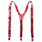 Mens Suspenders Braces Adjustable Strong Clip On Elastic Formal Wedding Slim - Red (Sequin)