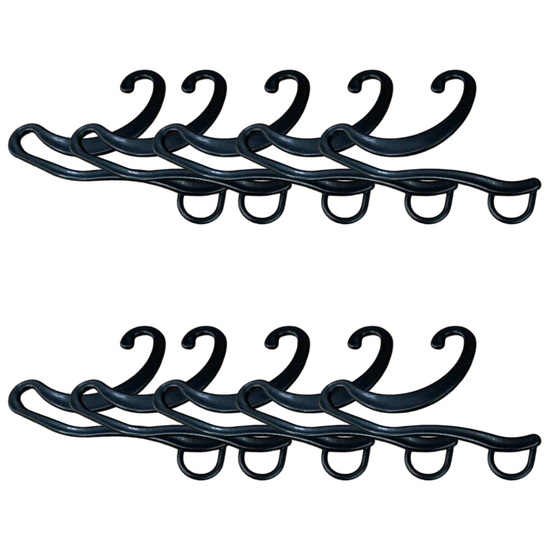 10x Socks Hangers Plastic Sock Hook Retail Display Front Hang Bulk - Black