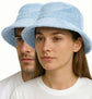 Stingy Brim Terry Towelling Bucket Hat Daggy Fishing Camping Lad Cap 100% COTTON - Sky Blue - S/M