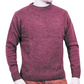 100% SHETLAND RAGG WOOL CREW Round Neck Knit JUMPER Pullover Mens Sweater Knitted - Burgundy - L