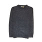 100% SHETLAND RAGG WOOL CREW Round Neck Knit JUMPER Pullover Mens Sweater Knitted - Navy - S
