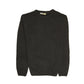 100% SHETLAND RAGG WOOL CREW Round Neck Knit JUMPER Pullover Mens Sweater Knitted - Plain Black - 5XL
