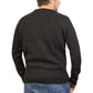 100% SHETLAND RAGG WOOL CREW Round Neck Knit JUMPER Pullover Mens Sweater Knitted - Plain Black - 6XL
