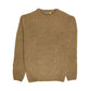 100% SHETLAND RAGG WOOL CREW Round Neck Knit JUMPER Pullover Mens Sweater Knitted - Nutmeg - M